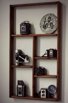 The Perfect Way For Me To Display My Antique Camera Collection Shelf Display With Vintage Cameras Perfect For A Studio