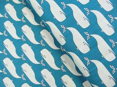 Fat Quarter Message In A Bottle Whales On Navy Blue 100/% Cotton Quilting Fabric