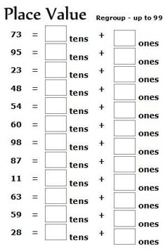 tens ones place value worksheet could also use with find someone who place value worksheets free printable grade math worksheets free nd grade math lesson plans ones and tens