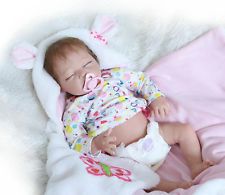 17/" Cute Reborn Baby Doll Silicone Vinyl Lifelike Preemie Doll w// Panda Clothes