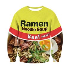 Printed Pork//Chicken//Beef Ramen Noodle Soup Foods 3D Graphic Hoodies Men Women Funny Hooded Vibrant Young Sweatshirts