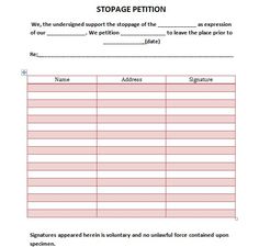 petitioners can use this printable petition form to gather names and petition paper template