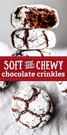 These Chewy Chocolate Crinkle Cookies are soft and turn out picture-perfect! An EASY dough make these the best Christmas cookies for your holiday baking! | #Christmascookies #Christmascookies #Christmascookieexchange #Christmascookierecipe #holidaybaking #holidayrecipes #baking #easyrecipes