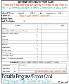 25 best homeschool grade cards images report cards card templates homeschool report cards