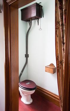 Vitreous China High Tank Pull Chain Water Closet With Fluted Bowl Pull Chain Toilet Used To Scare Me It And Run