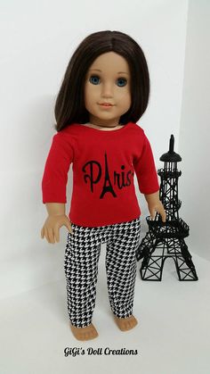 Dress Beret Hat Eiffel Tower Design Jewelry for 18 in American Girl Doll Clothes