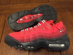 Womens Nike Air Max 95 360 Silver Smoke Deep Orange