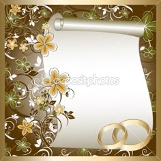 Wedding card with a floral pattern and place for text — Stock Vector #7954374 Wedding Invitations Printable Templates, Wedding Card Design, Printable Wedding Invitations, Blank Wedding Invitations