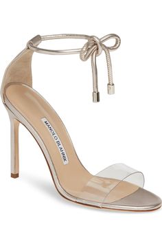 Womens 5/" Strappy Ankle Strap High Heel Rose Gold Sequin Removable Bow Sandal