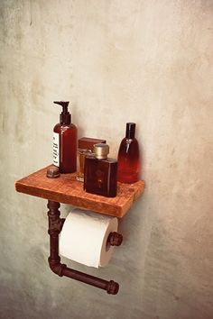 Industrial Black Pipe Dual Toilet Paper Holder Shelf the \ Industrial Black Pipe Dual Toilet Paper Holder Shelf the \