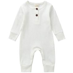 Infant Babys Long Sleeve Jumpsuit Romper Purple Ribbon with Heart Unisex Button Playsuit Outfit Clothes