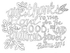 Thanksgiving Coloring Pages Scripture In Give Thanks To The Lord Page