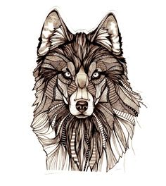 Ce loup tatttoo est belle et détaillées. Mesure un généreux 4 « x 5