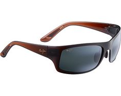 Black Maui Jim Waterman Polarized Matte Rootbeer Wrap Frame Sunglasses with Patented PolarizedPlus Lens Technology