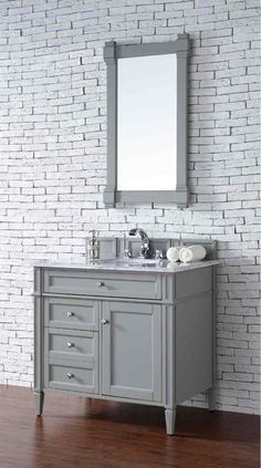 White Bathroom Vanity 36 Inch Kids Pinterest James Martin Furniture Brittany 36 Urban Gray Single Vanity With 2 Cm Carrara White