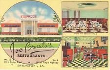 92 Best Shreveport History Images On Pinterest Zm798 Rare Linen Joe Brocato S Restaurants E King Highway Shreveport L A Louisiana