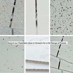 Cladding Panels splashbacks Used in Kitchen Perfect for Wet Walls in Shower Office Ceiling and Walls Ice White Diamond Sparkle cladding PVC Plastic 100/% Waterproof 21 Panels