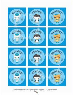 octonauts characters paper templates in 2018 octonauts party ideas