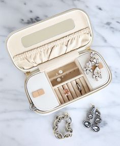METALLIC MINK FAUX LEATHER HANDBAG STYLE JEWELLERY BOX JEWELRY TRAVEL BAG CASE