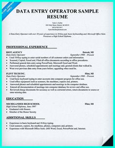 data entry resumes