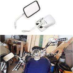 MIRROR CONVEX aluminum CLASSIC MX BLACK for Harley softail dyna v-rod sportster