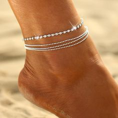 Silver Infinity Tortue perles sirène Sea Shell Starfish Pendentif Bracelet De Cheville