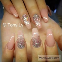 Holo glitter tip long coffin nails by @nailsbysab Holographic ... Holo glitter tip long coffin nails by @nailsbysab Holographic ...