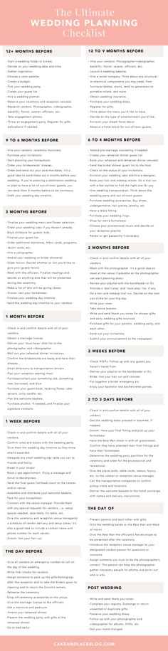 Wedding Planning Checklist Wedding board Pinterest Perfect