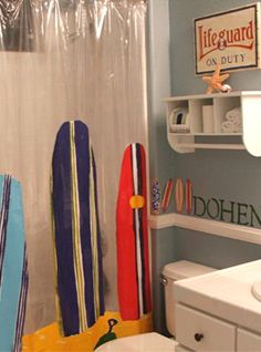 48 Best Surfer Themed Bathroom Images On Pinterest Shower Curtian Ok Like The Name And Sign For Liuard Very Cute