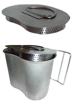 FRENCH ARMY ALUMINIUM MUG FOLDING HANDLE MESS TIN CANTEEN CUP CAMPING MILITARY