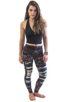 New Womens Ladies Tie Dye Side Panel Full Length Leggings Trousers Size S M L XL