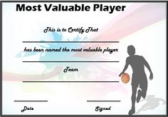 27 best basketball certificate template images on pinterest