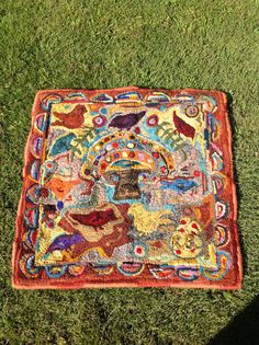 243 Best Hooked Rugs Images Hand Punch Needle Rug Primitive Hooked Rug 28x23 Hooking Hand By N2hookin Locker
