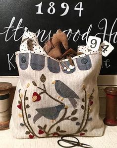 All Through the Night Wool Applique Let Your Heart Sing Wool Pillow Kit...designed by Bonnie Sullivan