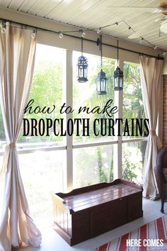 Curtain Rods Made From Galvanized Plumbing Parts A Tutorial Drop Cloth Porch Curtains Patio Decksoutdoor