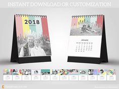 photoshop calendar template 2018
