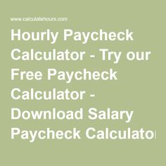 paycheck calculator salary