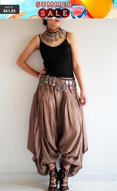 Jeans Haremshose Boho Style Flower Power Hippie Sommer Hose
