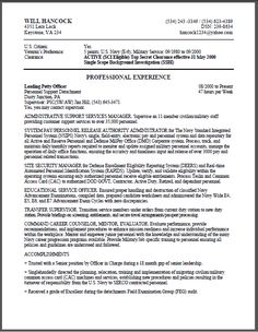 federal style resumes