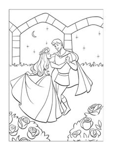 Coloring Page Sleeping Beauty With Prince