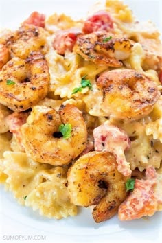This Cajun shrimp pasta is so quick and easy to make. Creamy, spicy and delicious! You can have dinner ready in less than 20 minutes. | sumofyum.com #cajun #shrimp #pasta