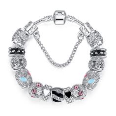 Women Chic Silver Plated Beads Ball Bangle Cuff Vogue Bracelet Jewelry NB