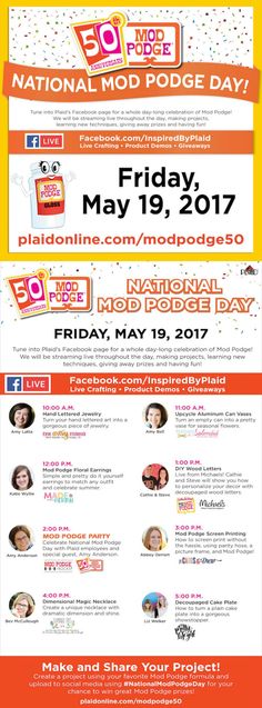 Celebrate Mod Podges 50th Anniversary With Live Videos Giveaways And More Click Here To
