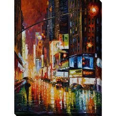 LARGE CANVAS PRINT COLOURFUL OLD STREET OIL PAINTING REPRINT WALL ART PRINTS