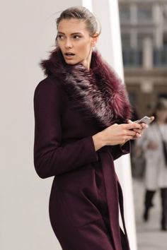 Top noué à secret avec la Manteau taille fourrure HWIbYDeE29