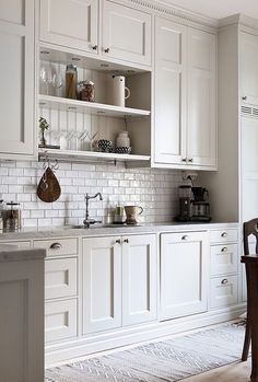 Kitchen Cabinets Up To Ceiling interiors | butler sink, wood counter and subway tiles Kitchen Cabinets Up To Ceiling interiors | butler sink, wood counter and subway tiles