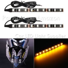 2 x 12V LED DRL DAY LIGHTS WITH SIGNAL INDICATORS E4 UNIVERSAL CAR VAN PICKUP CAMPER 4x4 MOTORHOME OFFROAD BUS TRUCK LORRY TRAILER ATV CUSTOM PROJECT
