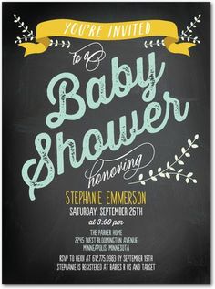 chalkboard baby shower invitations