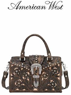 Hand Tooled Leather Handbag From American West Americanwest Cc American West Leather Tumbleweed Collection Small Coach Bag 8320404 Womens 186 00