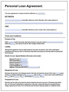 how to write a personal loan contract